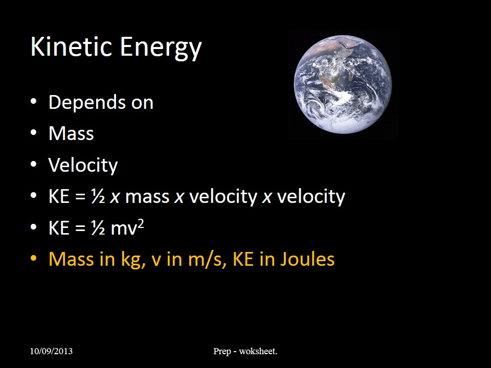 IGCSE Physics Kinetic Energy