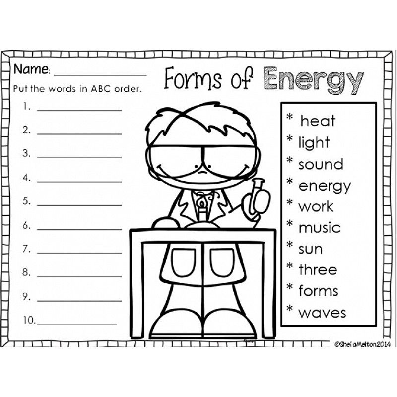 Image Result For Forms Of Energy Worksheet First Grade Energy Abc