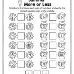 Kindergarten More Or Less Worksheet Worksheet For Kindergarten