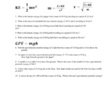 Kinetic And Potential Energy Problems Worksheet Answers Db excel