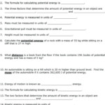 Kinetic Energy Word Problems Answers Potential And Kinetic Energy