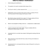 Kinetic Energy Worksheet