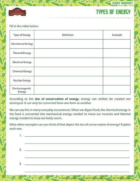 Law Of Conservation Of Energy Worksheet Answers Worksheet