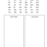 Long And Short Vowels Worksheets Second Grade Best Free Phonic For