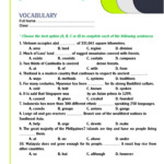 Meiosis Worksheet Answer Key Multiple Choice Vocabulary Meiosis