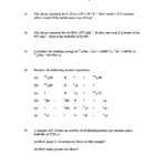 Nuclear Chemistry Worksheet