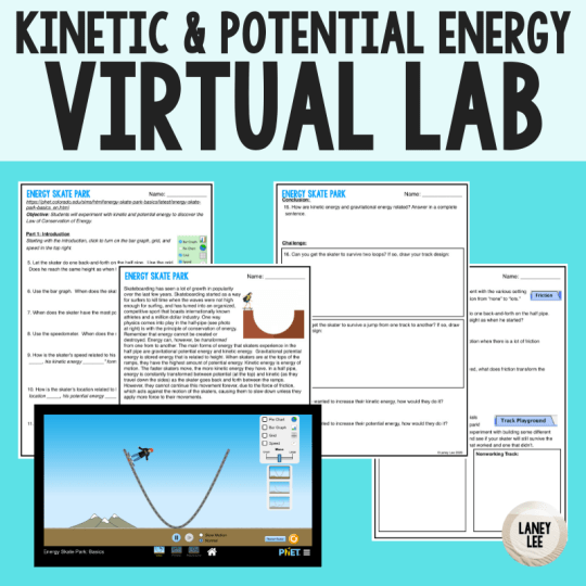 Potential Energy And Kinetic Energy Roller Coaster Worksheet Laney Lee