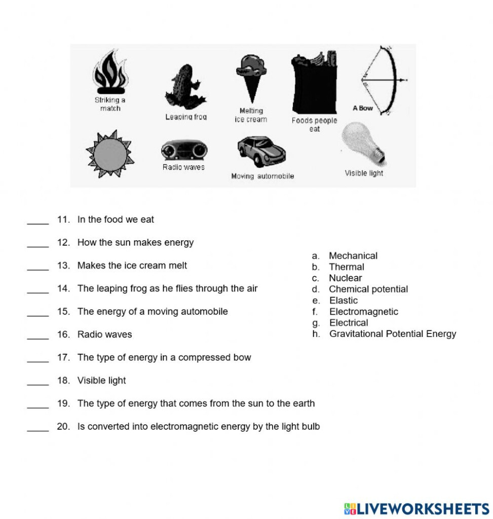 PS 13 Unit Assessment Energy Page 2 Worksheet