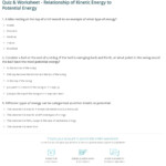 Quiz Worksheet Relationship Of Kinetic Energy To Potential Energy