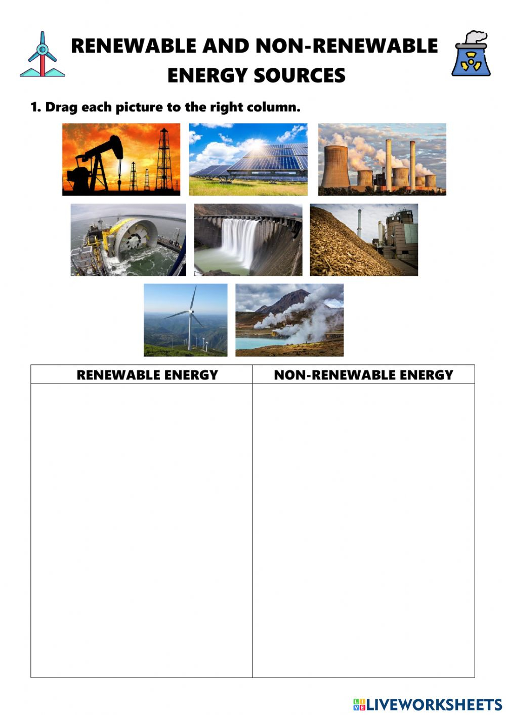 Renewable And Non renewable Engergy Sources Worksheet
