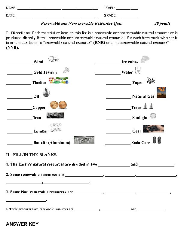 Renewable And Nonrenewable Resources Worksheet Nonrenewable Resources 