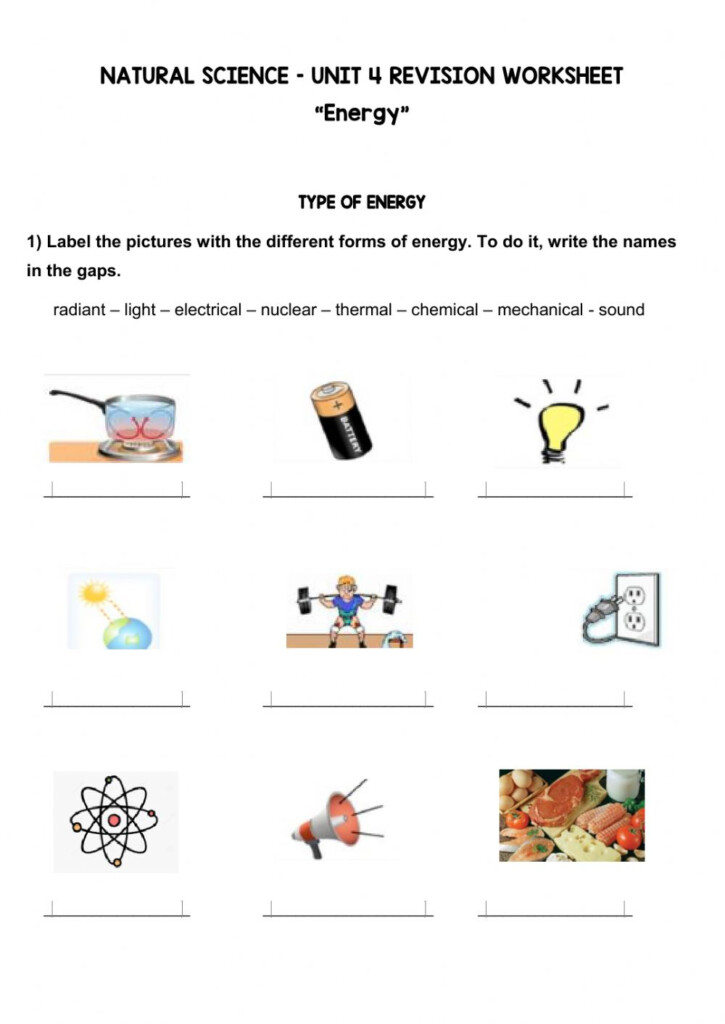 Revision Unit 4 Energy Worksheet Worksheet