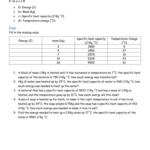 Specific Heat Practice Problems Worksheet With Answers Worksheetpedia