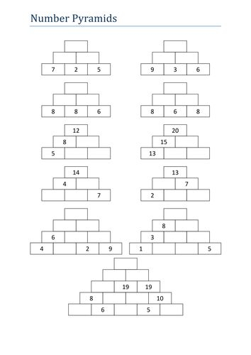 The Great Pyramid Math Worksheet