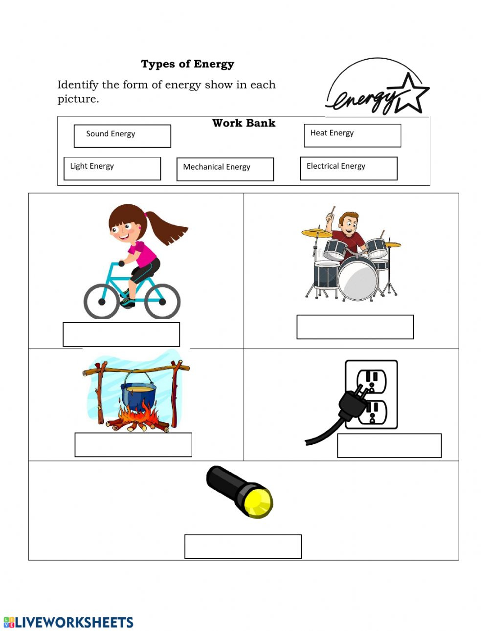 Types Of Energy Exercise