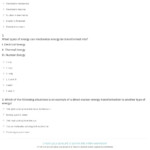 Types Of Energy Worksheet Answers