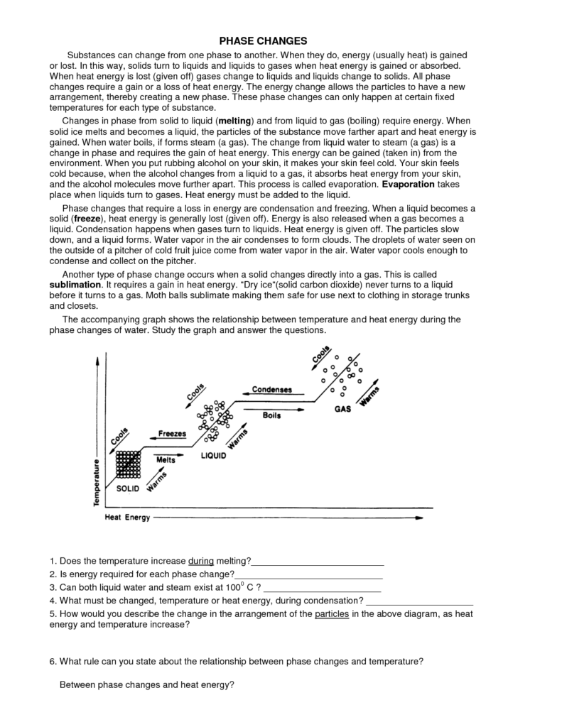 15 Phase Change Worksheet Worksheeto