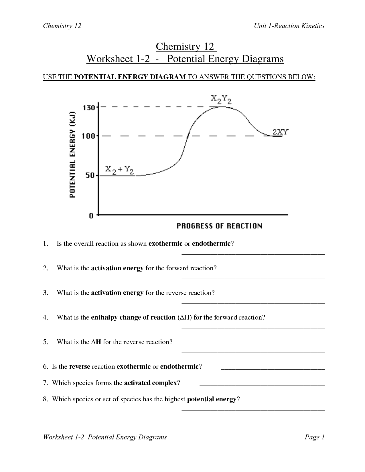 15 Potential Energy Worksheets With Answer Key Worksheeto