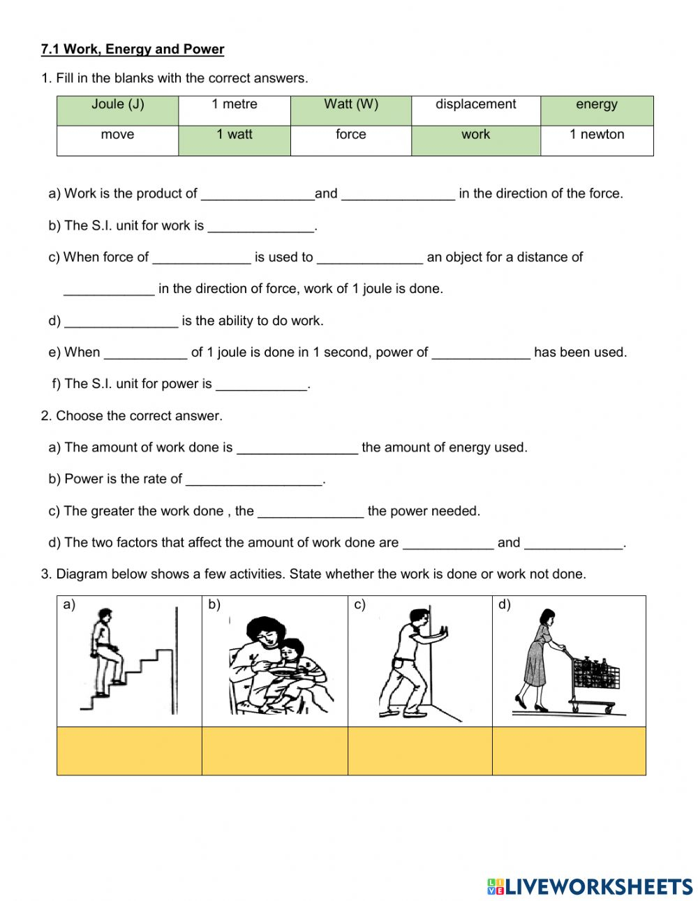 41 Work Energy Power Worksheet Answers Worksheet Master