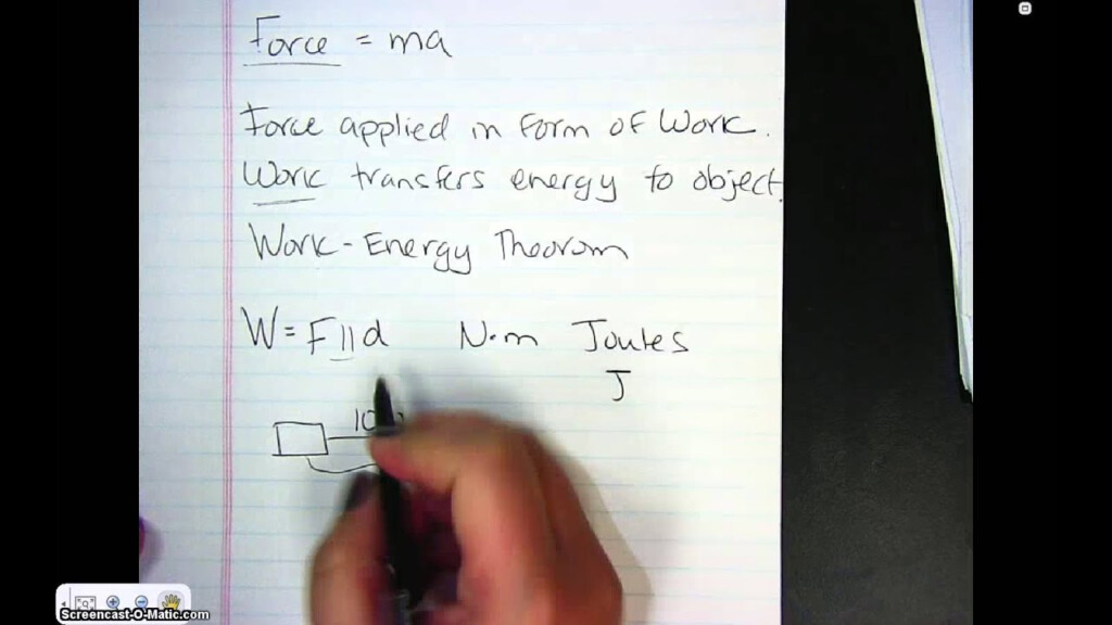 AP Physics Video 5 1 Work Energy Power YouTube