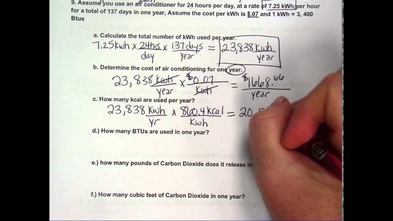 APES Energy Calculations Problem Set 9 YouTube
