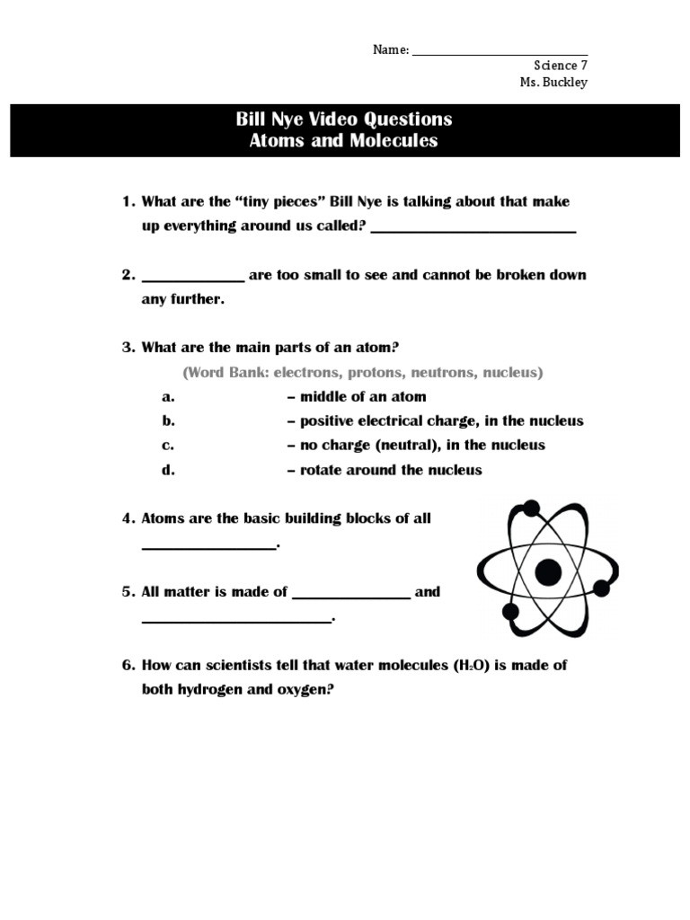 Bill Nye Energy Worksheet