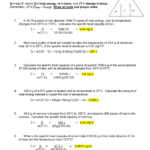 Calculating Specific Heat Worksheet