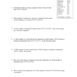 Calorimetry Worksheet Answer Key