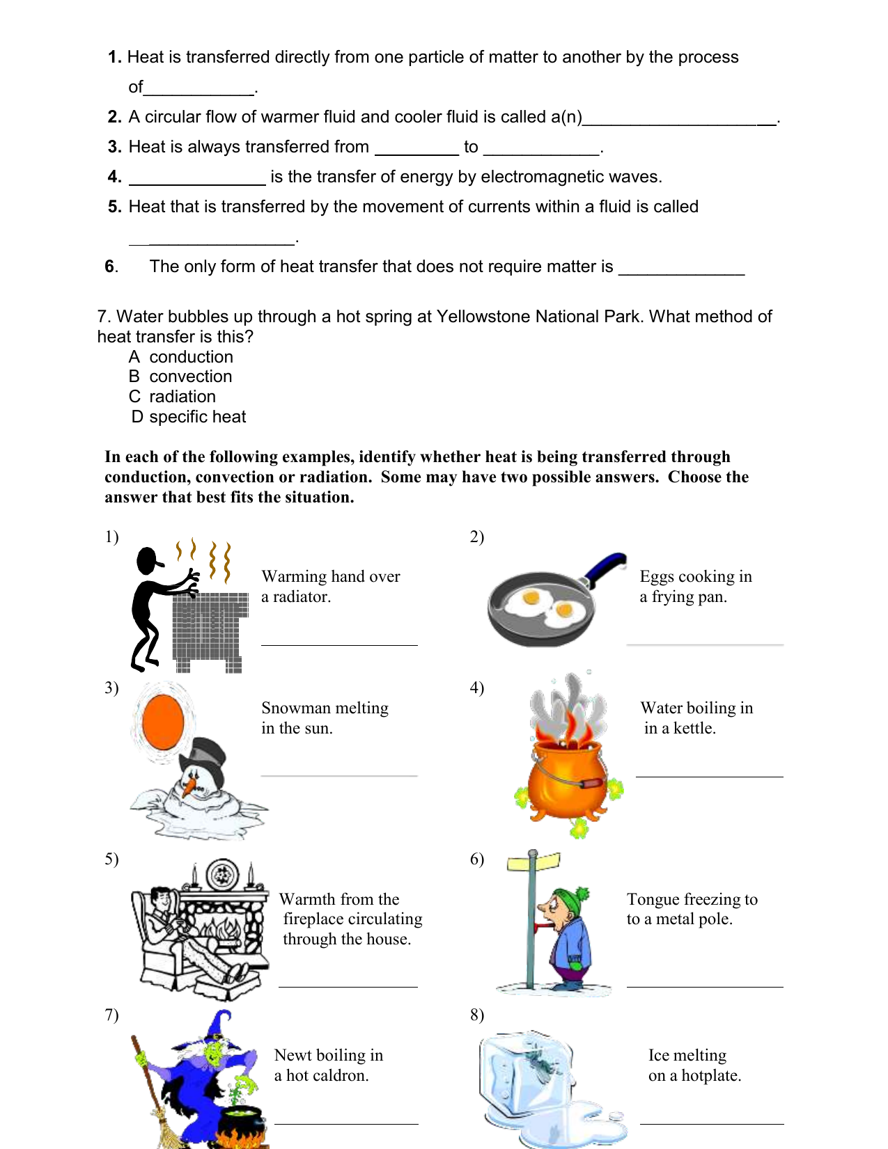 Conduction Convection Radiation Worksheet