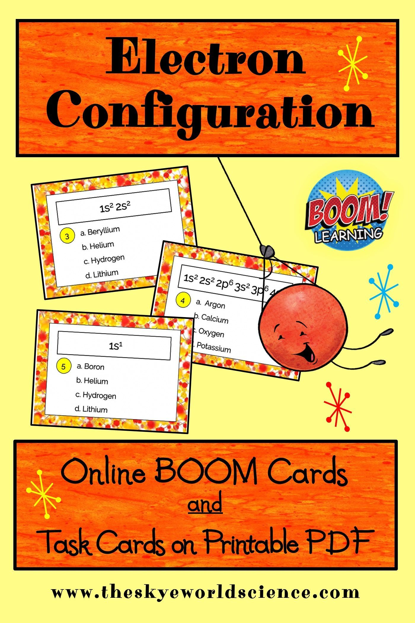 Distance Learning Electron Configuration Task Cards PDF Digital 