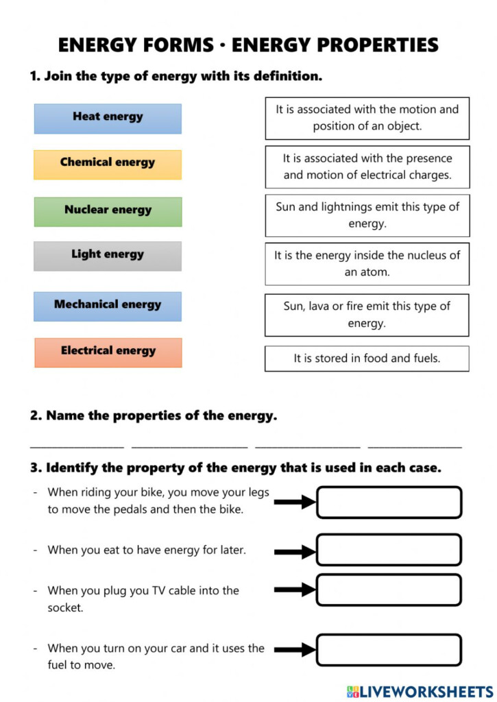 Ejercicio De Form And Properties Of Energy
