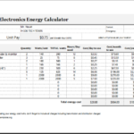 Electric Energy Cost Calculator Template For EXCEL Excel Templates