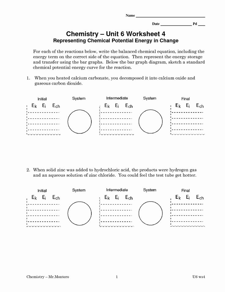 Energy Storage And Transfer Model Worksheet 1