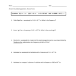 Energy Wavelength Frequency Practice