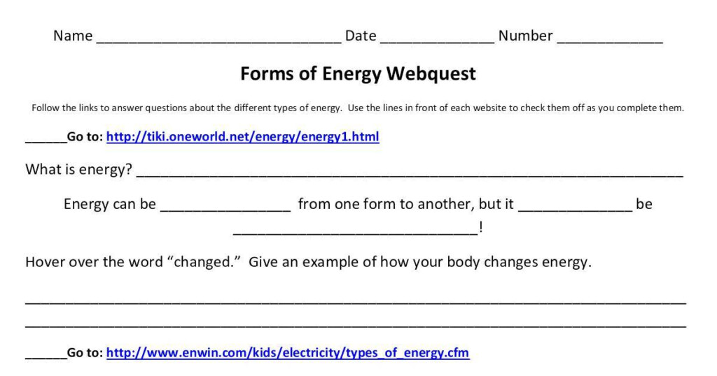 Energy Webquest DocHub