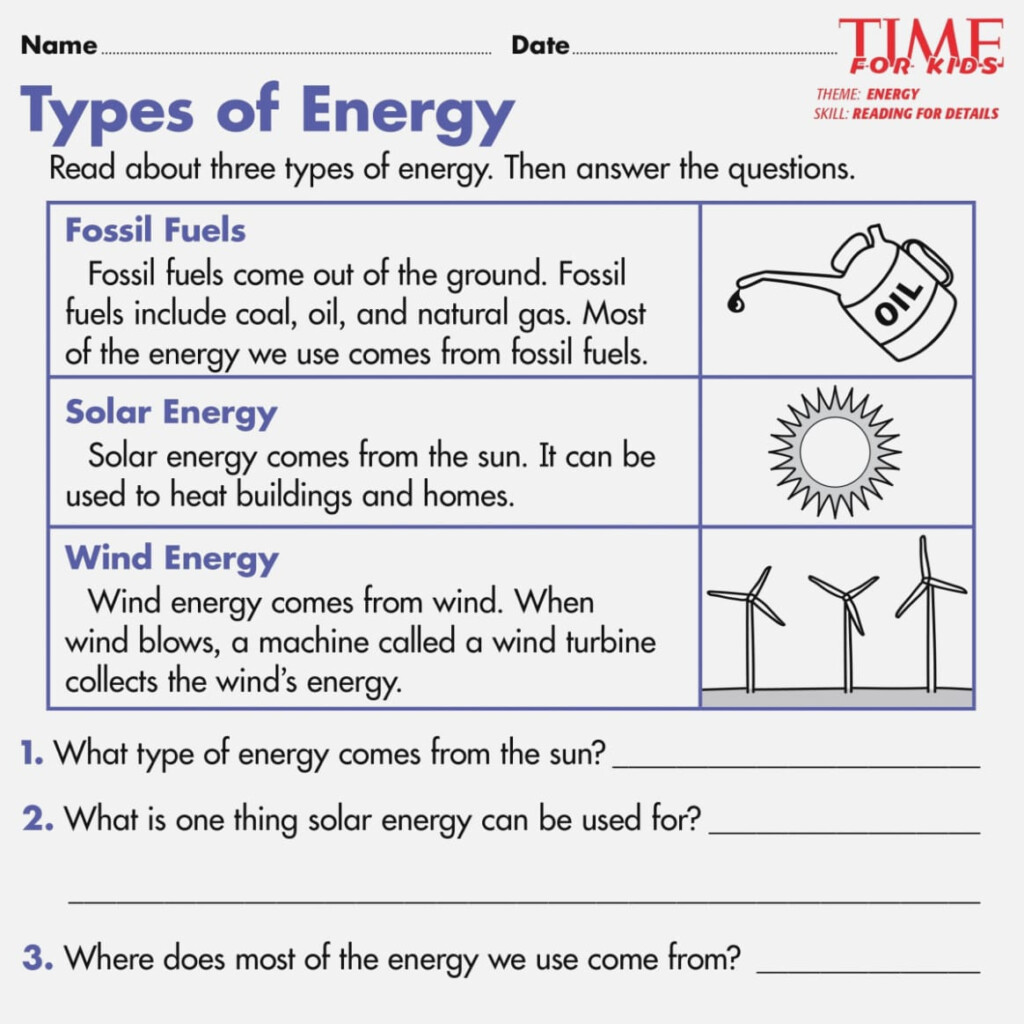 Energy Worksheets Grade 5 Db excel