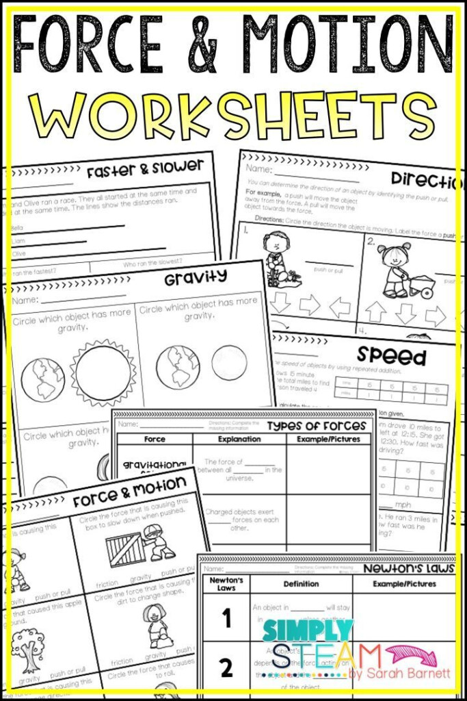 Force And Motion Worksheets Force And Motion Motion Activities 