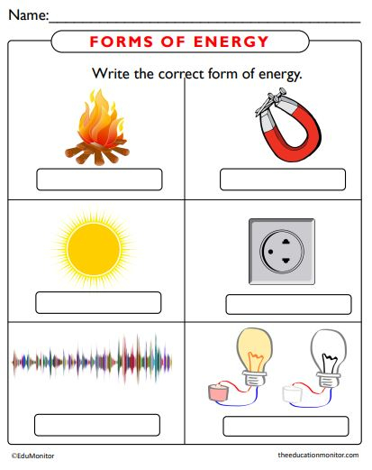 Forms Of Energy Worksheet EduMonitor