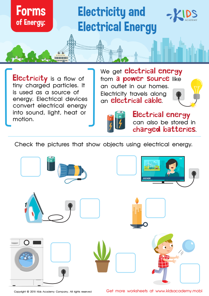 Forms Of Energy Worksheet Free Printable PDF For Children