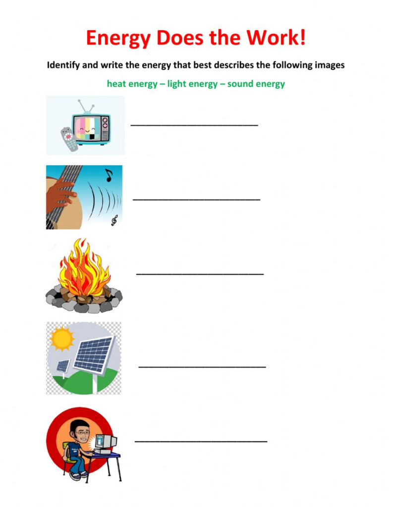 Free Printable Worksheets On Potential And Kinetic Energy Free Energy 