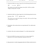 Gibbs Free Energy Worksheet Answer Key Worksheet