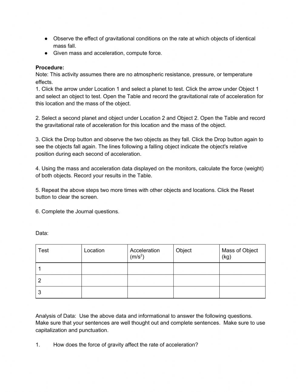 Glencoe Newton s Laws Virtual Lab Worksheet