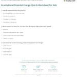 Gravitational Potential Energy Quiz Worksheet For Kids Study