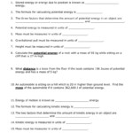 Kinetic And Potential Energy Worksheet Answers Db excel