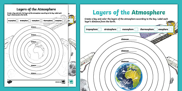 Layers Of The Atmosphere Worksheet Space Science Resources