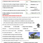 Light Sound Energy Worksheet