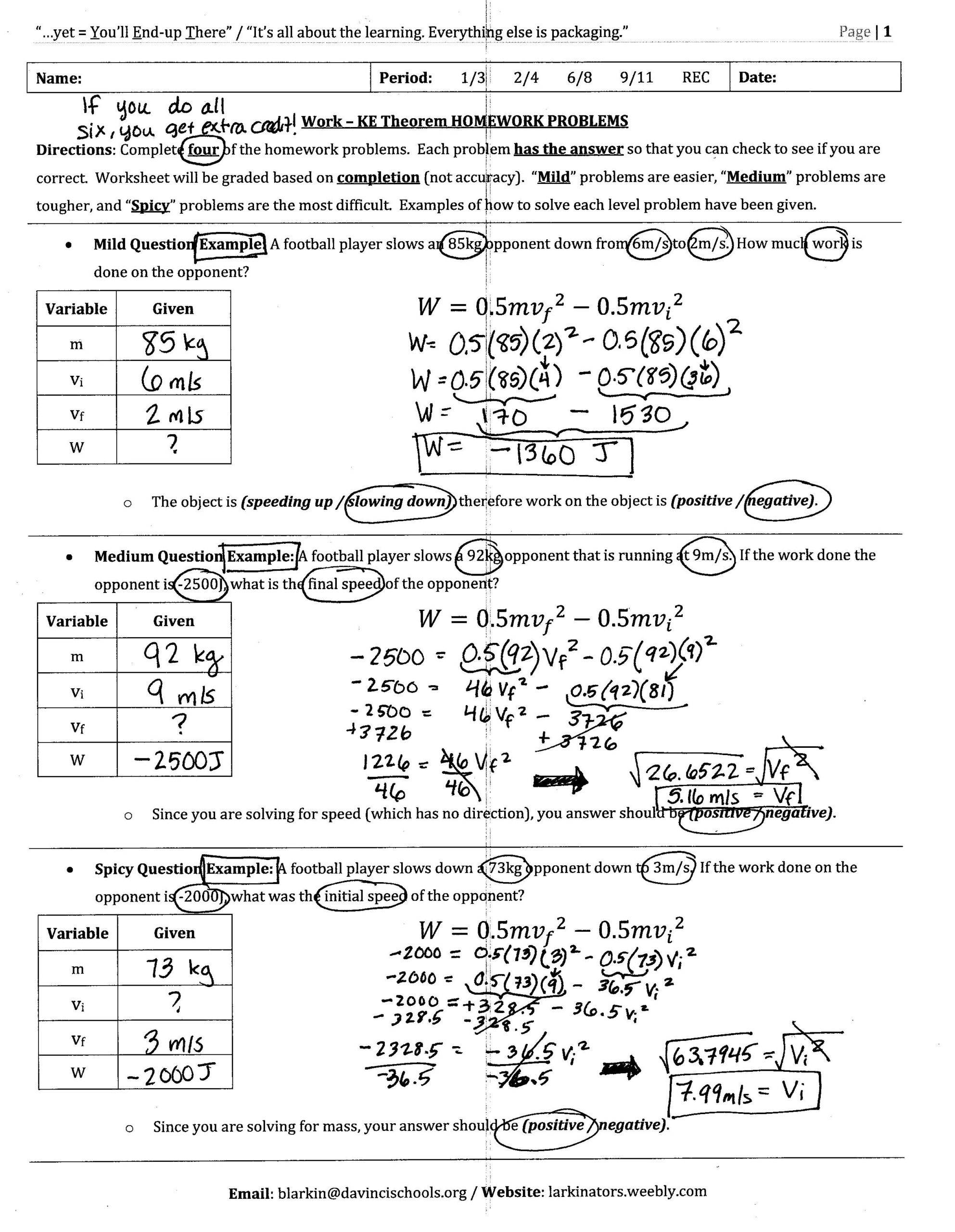 OLD Unit 3 Energy Larkin S School Site Math Worksheet Answers