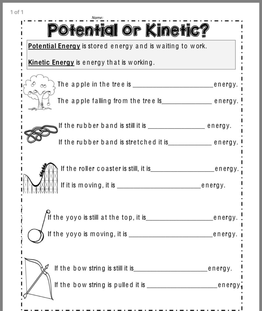 Pin By Jenn Lief On School Science Worksheets Energy Science Lessons 