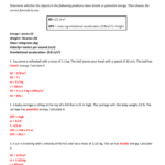 Potential And Kinetic Energy Worksheet Answer Key Db excel
