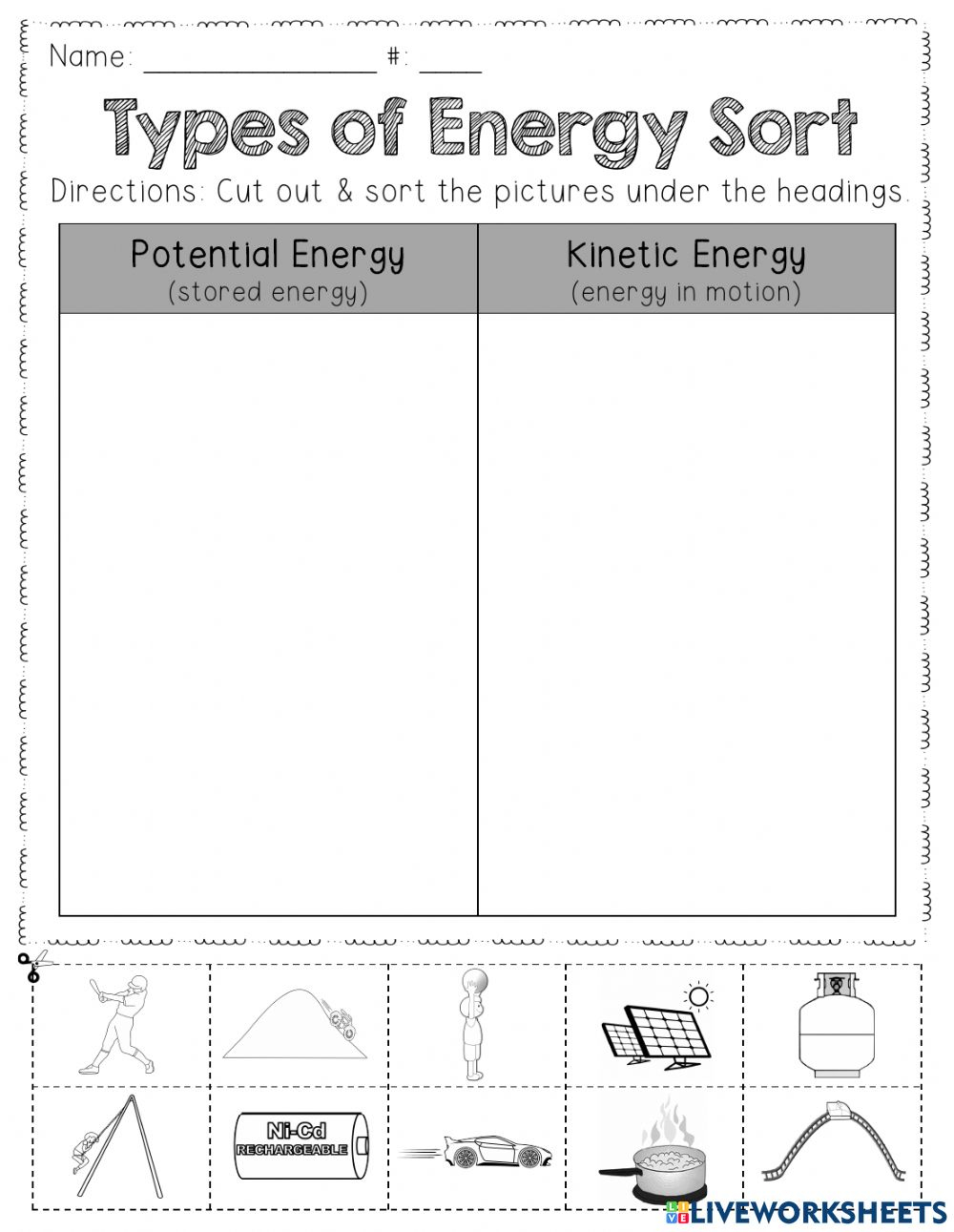 Potential And Kinetic Energy Worksheet Word Worksheet